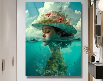 Woman Art, Abstract Woman Design Floral Design Wall Hangings Oversized Wall Art Home Decoration Office Design İnterior Decor Livingroom Art