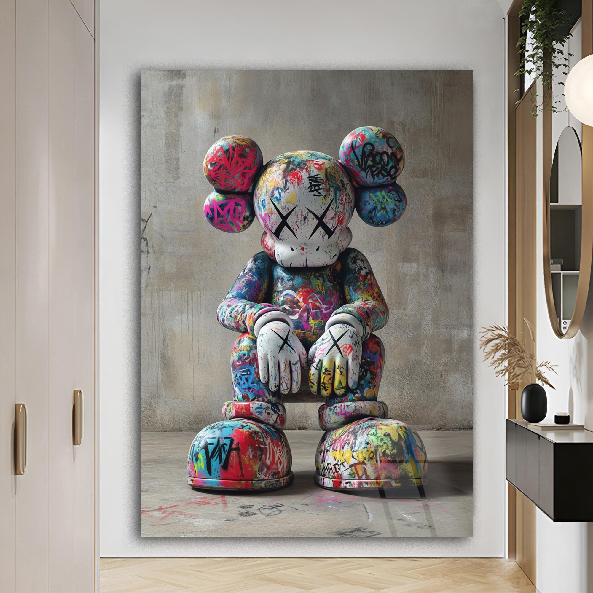 Kaws Decoration Kaws Figure Graffiti Wall Decor Large Artwork