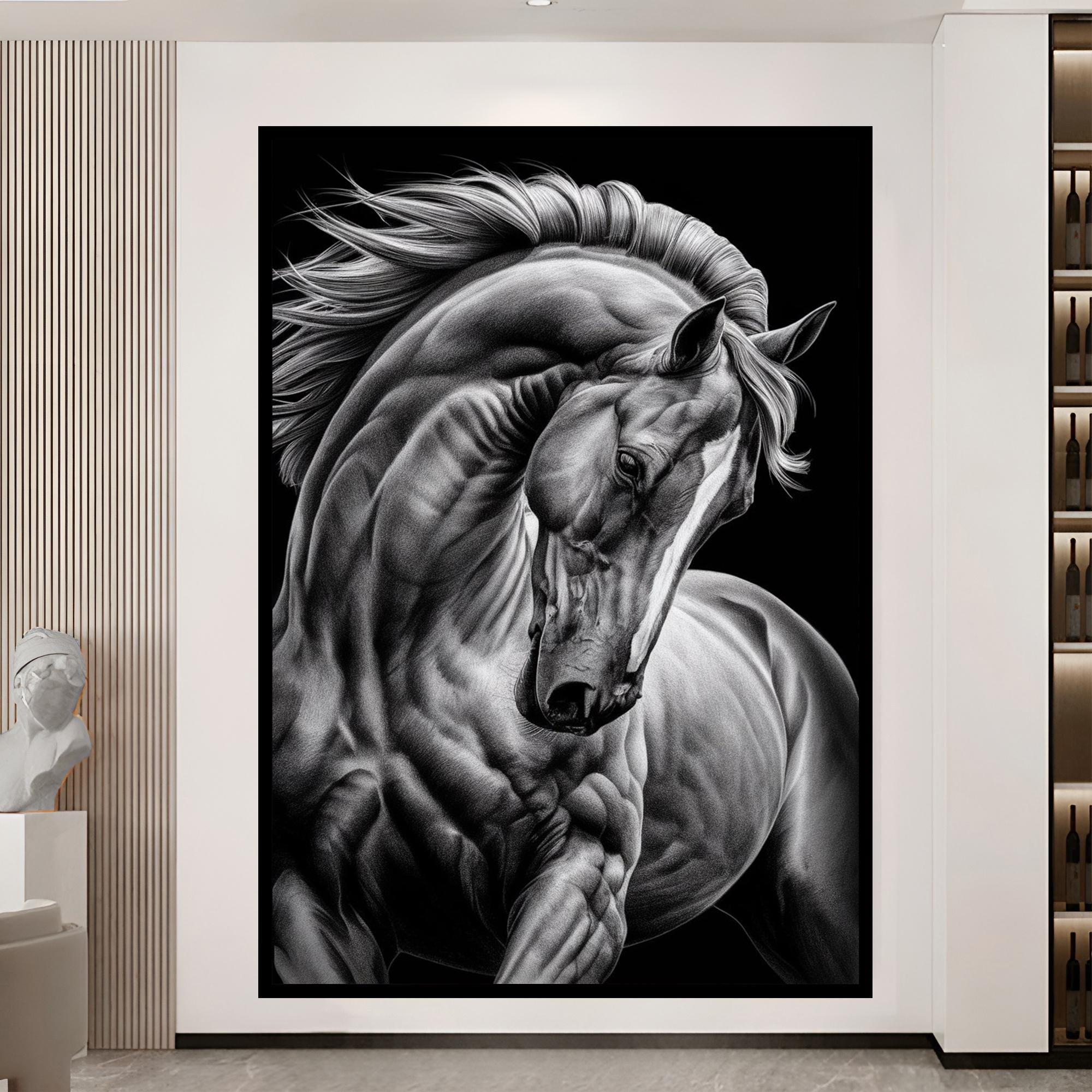 Black And White Horse Wall Art