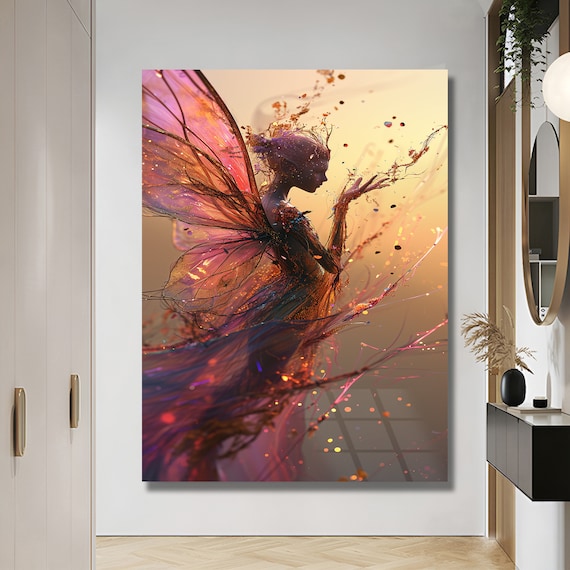Fairy Girl magic Fairy Wall Art Nursery Wall Decor Gift for Girl Kid Cool Wall Art Birthday Gift Magic Wall Art Modern Wall Art Large decor