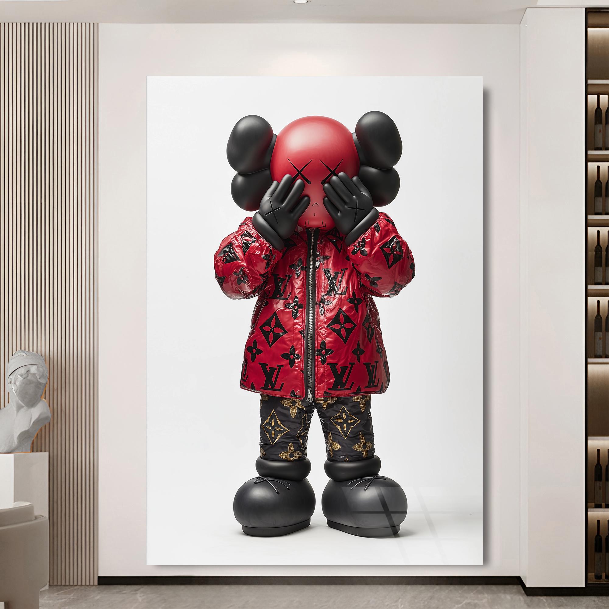 Kaws Figure Kaws Wall Art Tempered Glass Art Gift for Friend Kaws