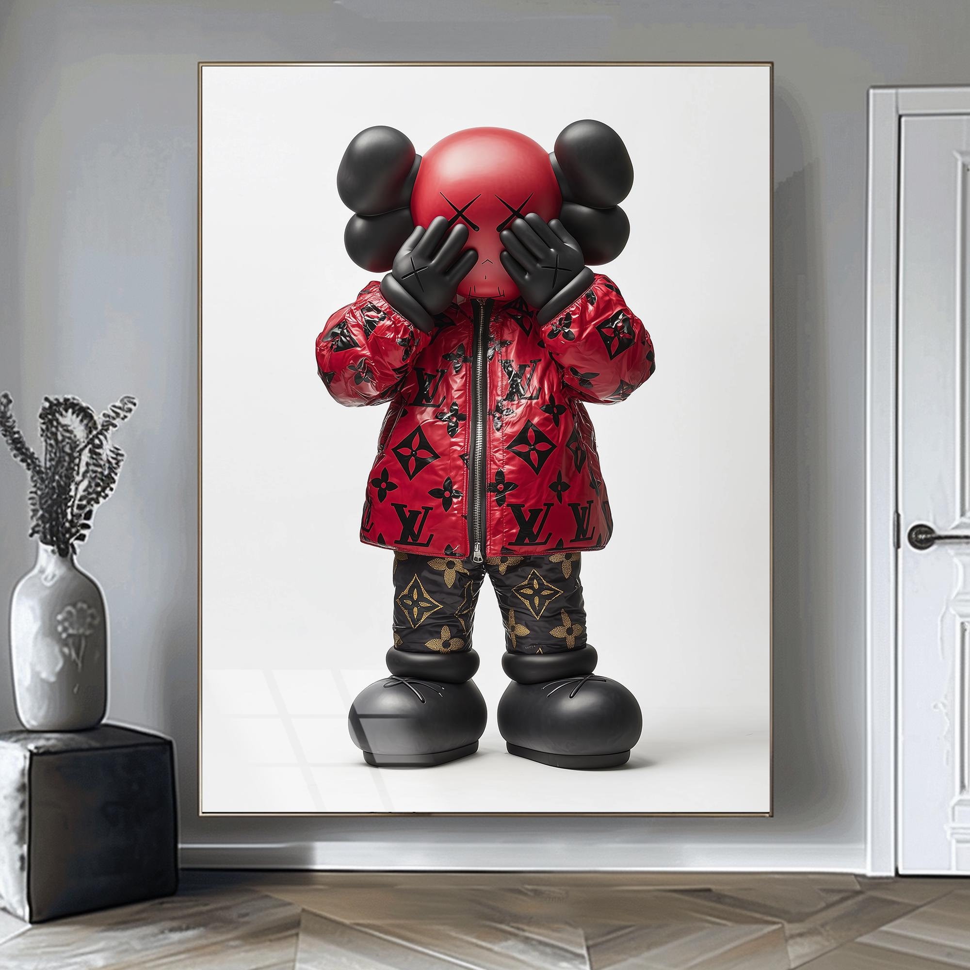 Kaws Figure Kaws Wall Art Tempered Glass Art Gift for Friend Kaws