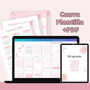 Planificador 2025 para mujeres emprendedoras |  editable en Canva | versión digital e imprimible | plantilla + PDF| Hipervinculado