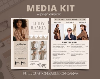 PLR Media Kit Template | Media Kit for entrepreneurs and Influencers | Fashion | Services and collaborations | Minimalist beige