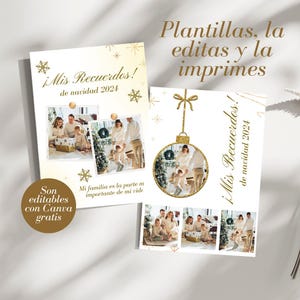 Planta de foto de cartão de navegação editável Canva, colagem de fotos familiares elegantes de lembranças para impressão.