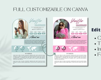 Media Kit Template | Media Kit for entrepreneurs and social media | Personal brand | Services and collaborations | modern green