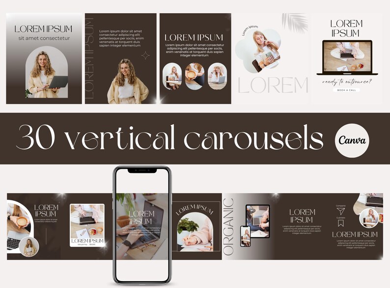 Instagram Carousel Canva Templates Minimalist Beige and Brown Editable ...