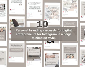 Doorlopende carrousels | Instagram-berichten |Persoonlijke branding | minimalistisch | Beige