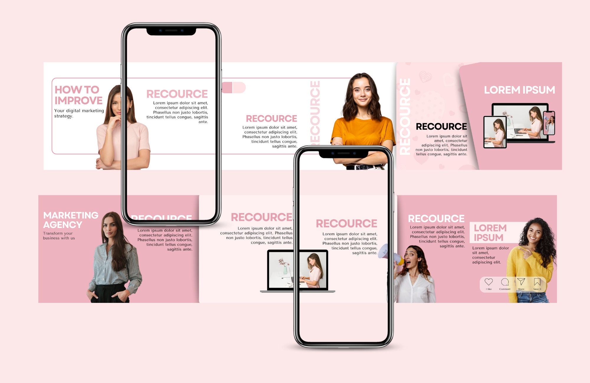 Pink Modern Instagram Carousel Templates – Canva Editable – PDF ...