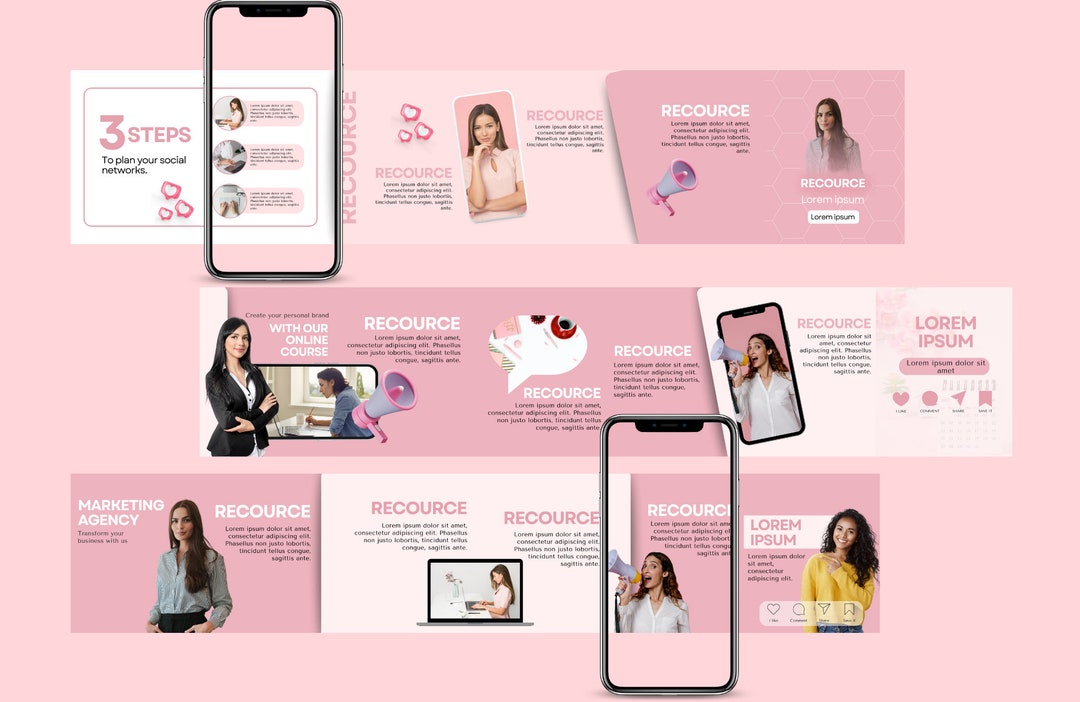 Pink Modern Instagram Carousel Templates – Canva Editable – PDF ...
