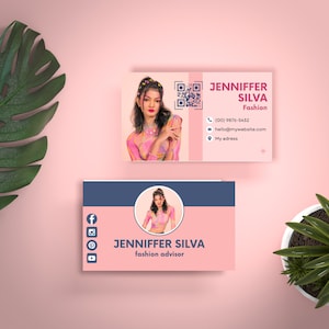 Sjabloon voor visitekaartjes, Instagram-visitekaartje, mode, sjabloon voor vrouw-visitekaartjes.