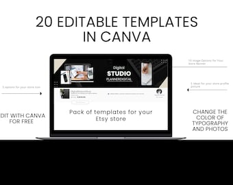 20 Editable Canva Etsy Banner Templates for Shop Branding Digital Download