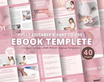 PLR Canva eBook Template | eBook for entrepreneurs and Influencers | Personal brand | Online courses | Pink Minimalist