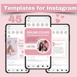 Modelos de marca pessoal do Instagram | Carrosséis contínuos modernos em rosa | Postagens do Instagram | Histórias do Instagram