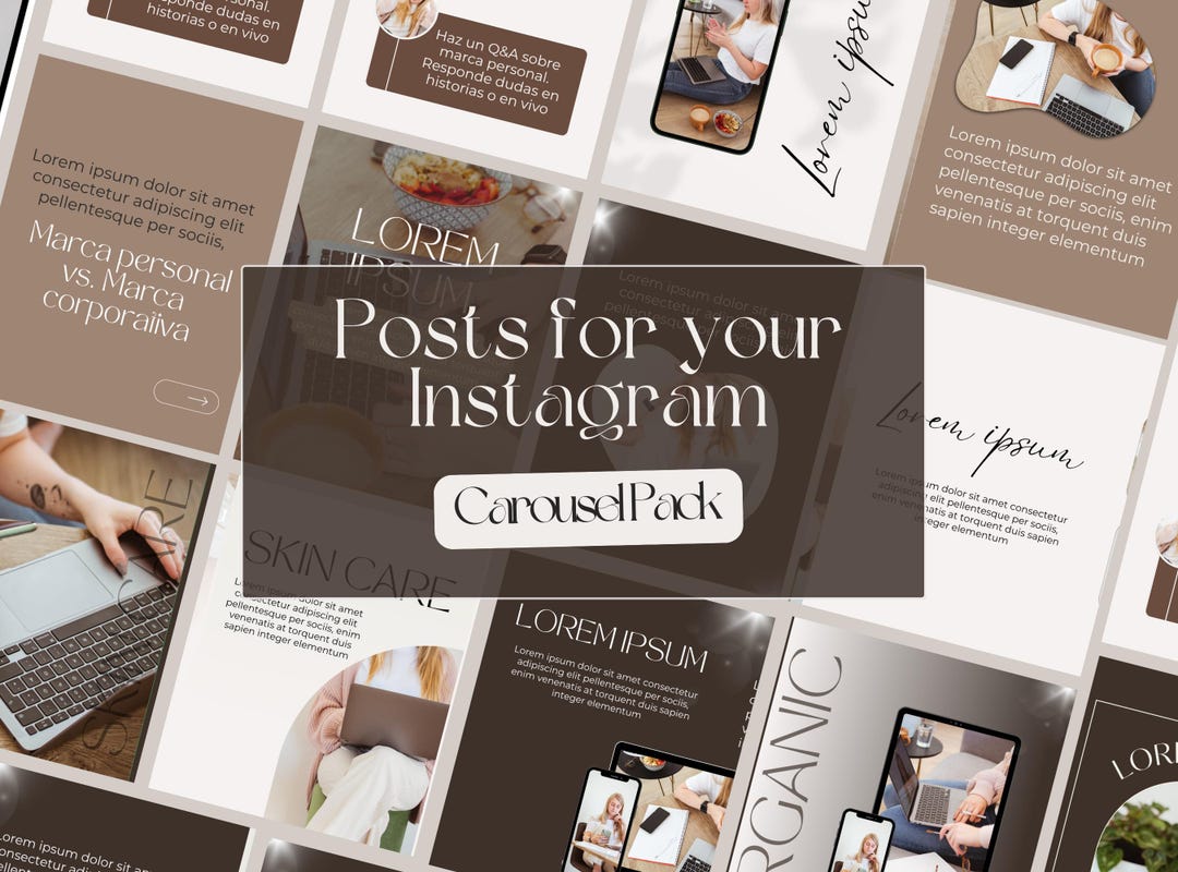 Instagram Carousel Canva Templates Minimalist Beige and Brown Editable ...