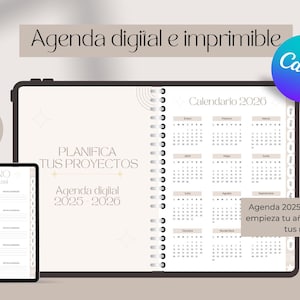 Planificador 2025 2026 para mujeres emprendedoras |  editable en Canva | versión digital e imprimible | plantilla + PDF| Hipervinculado