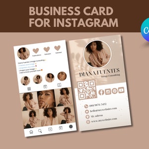 Sjabloon voor visitekaartjes, Instagram-visitekaartje, vrouwelijk, mode, vrouwen, sjabloon voor damesvisitekaartjes.