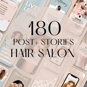 Plantilla de publicación de Instagram para peluqueros / Plantilla de Instagram para redes sociales de salones de belleza y peluquerías / Plantilla de Instagram para el cuidado del cabello