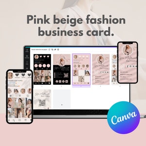 Instagram-visitekaartjes, Canva-sjabloonontwerp, modekaart, modeadvieskaarten, influencers, visitekaartje, mode, dameskleding