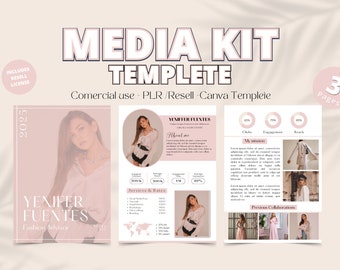 Editable Canva Media Kit Template – Fashion Influencer – Modern Pink Design – PDF