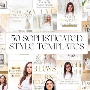 50 plantillas de Canva para que tu Instagram luzca ELEGANTE / Tonos claros / Vende más con estilo / Nuevo formato 1080x1350