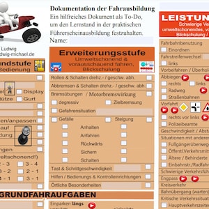 Digitale trainingsschemakaart voor praktische rijbewijstraining en examenvoorbereiding als invulbare PDF