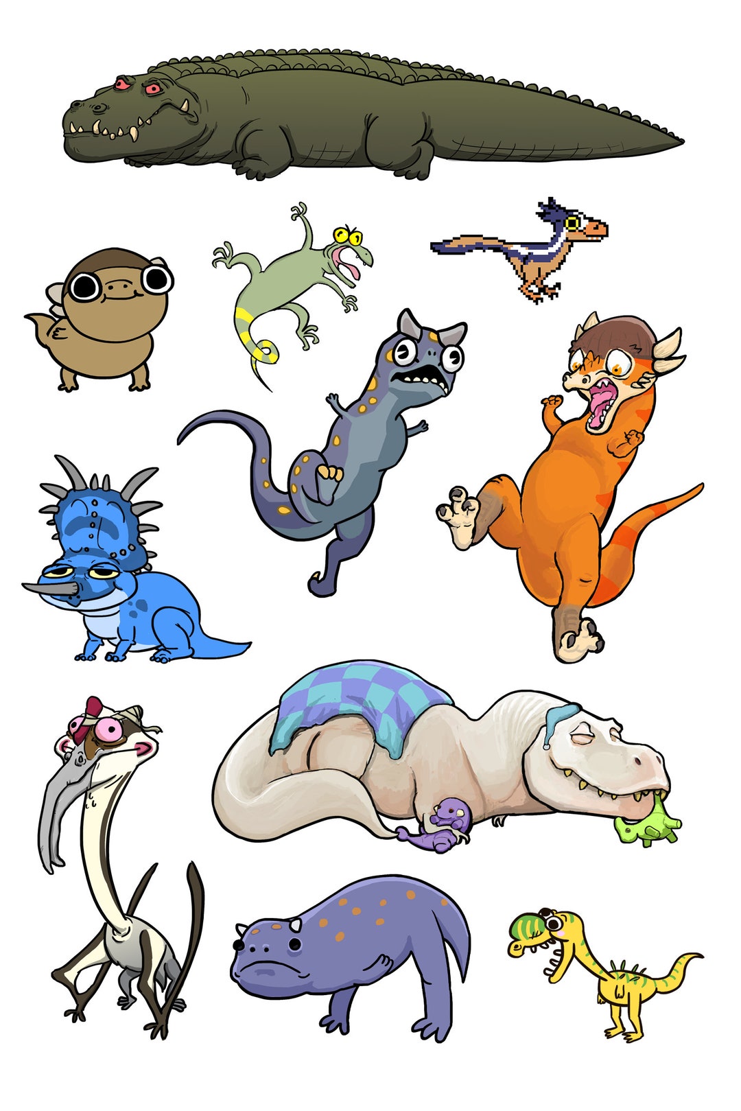 Dinosaur Sticker Sheet Etsy