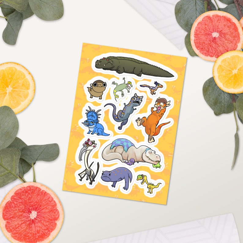 Dinosaur Sticker Sheet Etsy