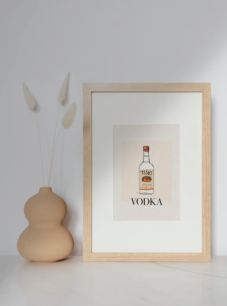 Titos Vodka Hand Drawn Poster/print, Birthday Gift, Father's Day Gift ...