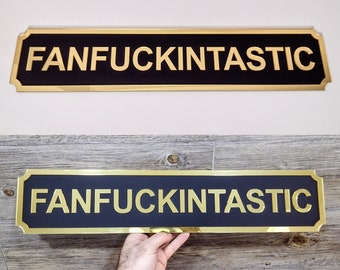 FANFUCKINTASTIC street style sign, acrylic wall sign, shelf decor, door frame art, wall decor, novelty sign gift for him gift for her