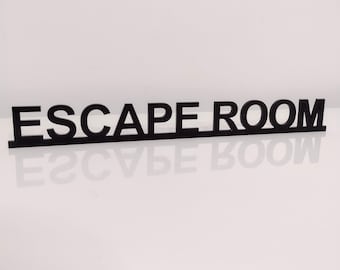 ESCAPE ROOM door sign, acrylic door topper, shelf decor, door frame art, wall decor, novelty sign gift for him gift for her