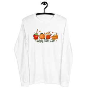 Unisex T-shirt met lange mouwen en herfstthema