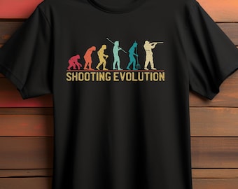 Vintage Shooting Evolution T-Shirt | Primitive Man to Pro Player Shooting Evolution Shirt | Funny Shooting Player Gift Tee