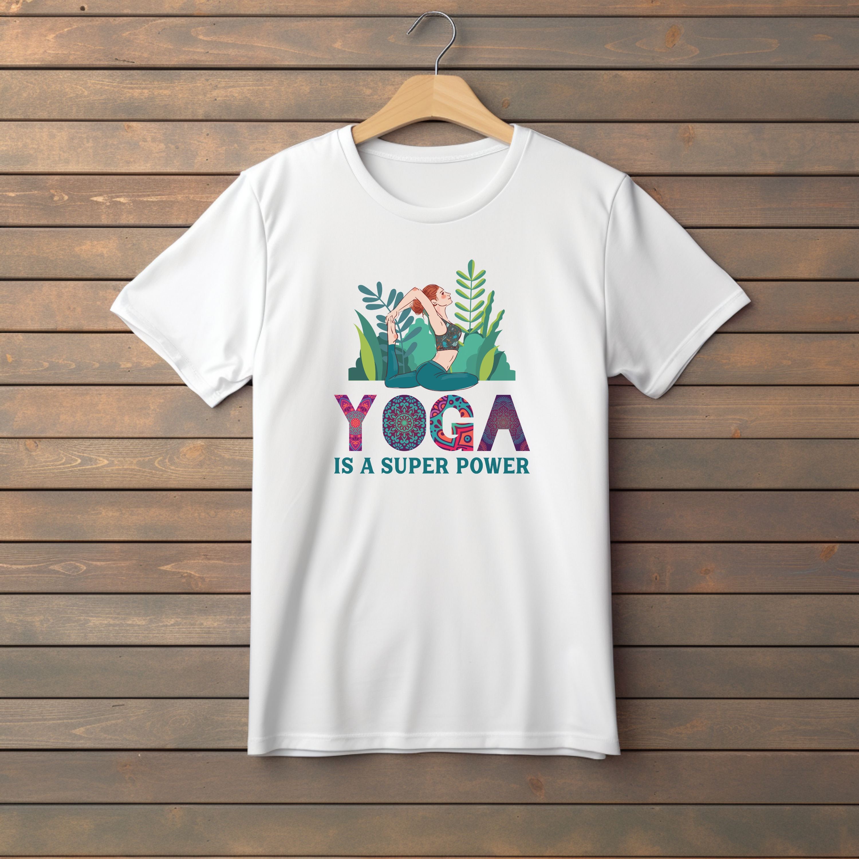 Yoga Lady Rainbow Chakra Symbols T-Shirt Women -Image by Shutterstock,  Female Small 
