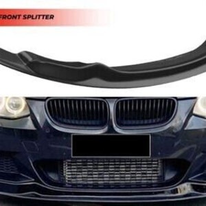 BMW 1 Series F20 F21 Front Splitter Lip: Gloss Black – Carbon Accents