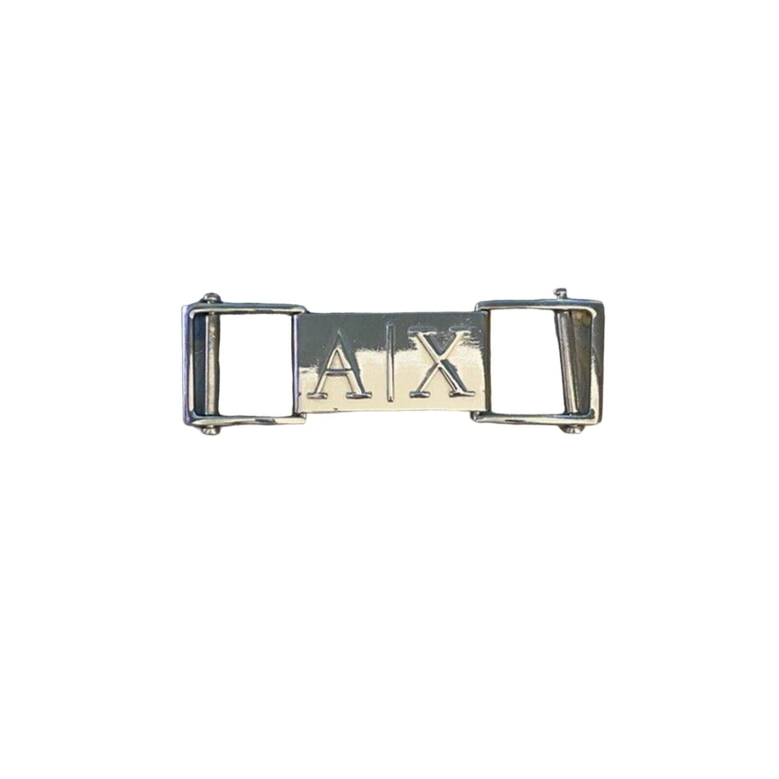 Armani Exchange Metallic Belt with Silver AX Buckle ARMANI EXCHANGE REVERSIBLE LEATHER BELT WITH CHROME METAL  main image 3