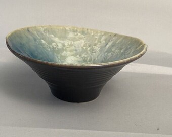 Bill Campbell Studio Art Pottery Crystalline Glaze Trinket Dish Bowl 5.5”x2.5"
