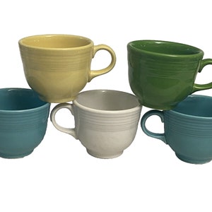 Fiestaware Coffee Cups Set of 5-Various Colors-Homer Laughlin