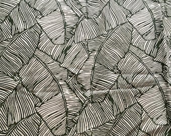 Brunschwig & Fils Les Palmiers Print Green Fabric Sample 48" x 88" orig 202 yd.