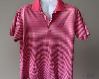 Peter Millar Cotton Polo Men’s L Pink Lavender Stripe Golf Shirt 48"ch Floridian