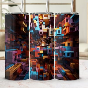 3D Psychedelic,Seamless Sublimation Tumbler Wrap,20 Oz Sublimation Design,Straight and Tapered Tumbler Design PNG,Digital Download PNG