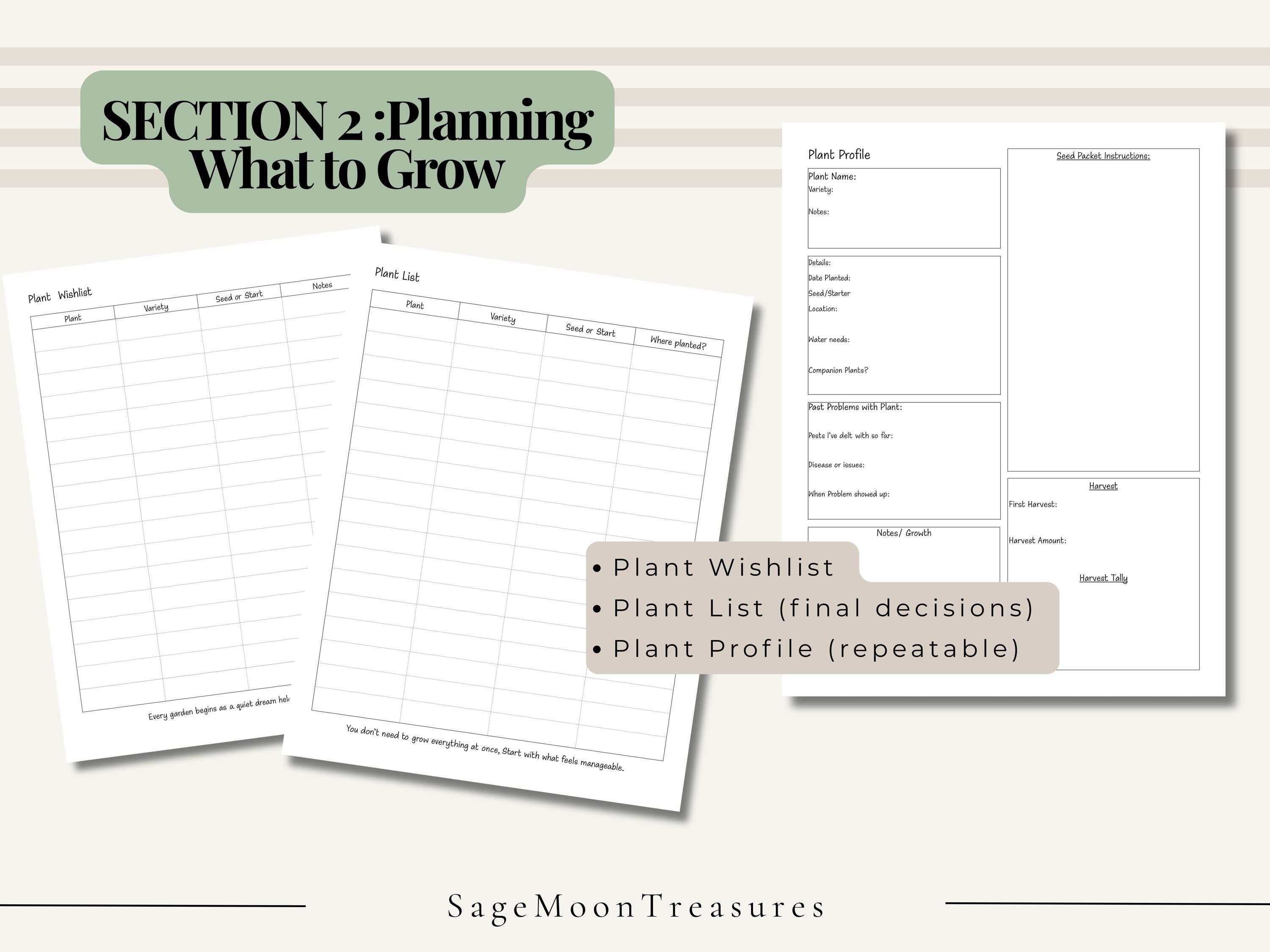 Printable Garden Planner PDF, Plant Tracker and Garden Journal ...