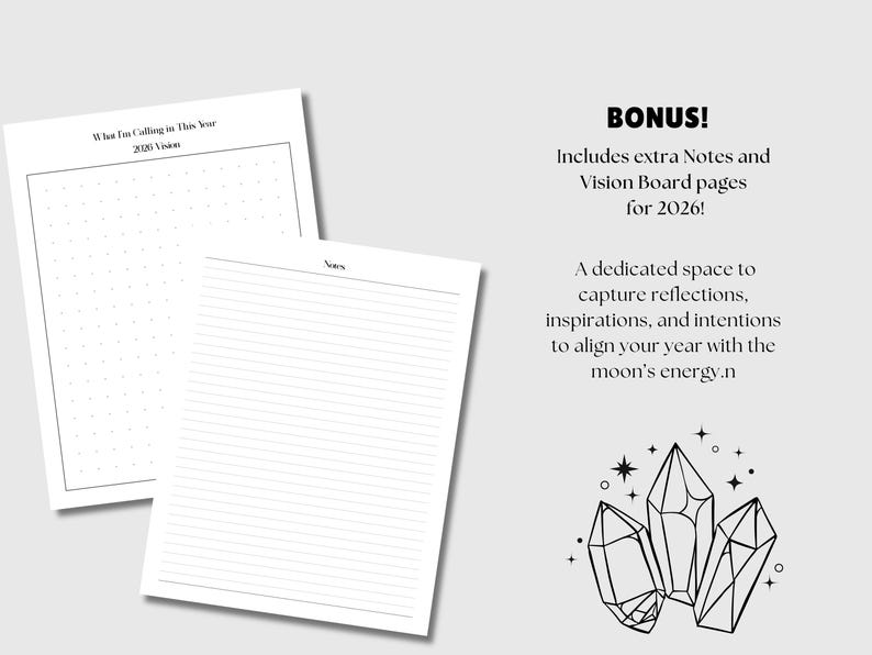 Lunar Cycle Planner Printable | Moon Phase Tracker, Tarot Pull Pages ...
