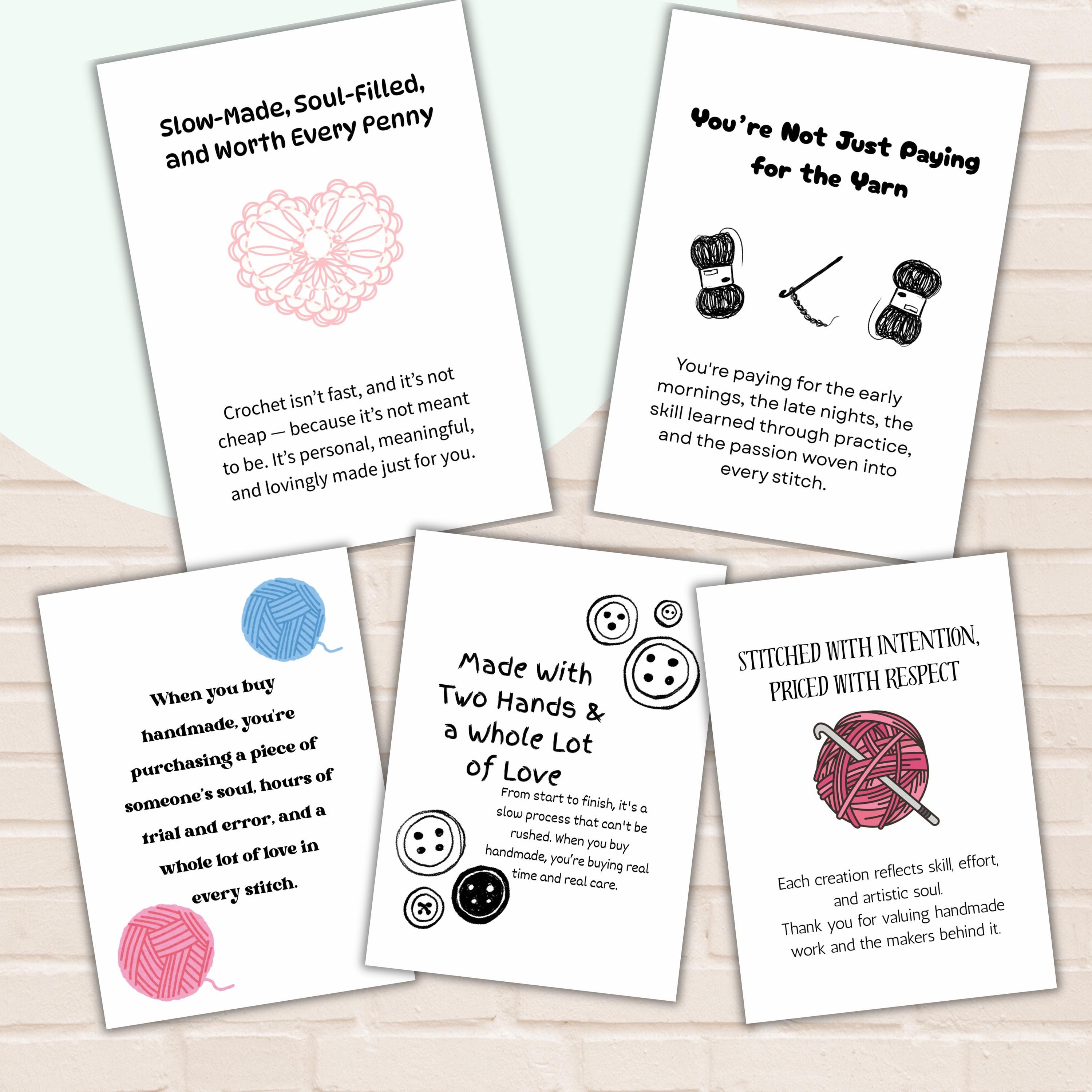 25 Editable Crochet Price Justification Signs Canva Printable Booth ...