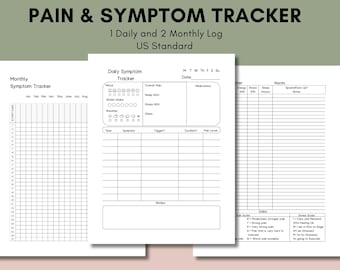 Printable Monthly Symptom Tracker, Fillable Daily Pain Log, Symptom  Journal, Chronic Pain Symptom Chart, Instant Download, US Standard PDF