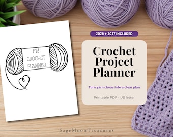 Crochet Project Planner Printable | Yarn & Pattern Organizer  | Fiber Art Log Journal  | WIP Tracker Binder Inserts