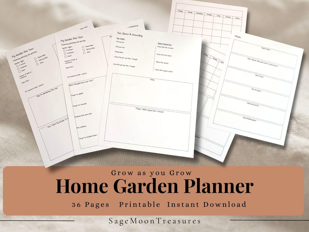 Printable Garden Planner PDF, Plant Tracker and Garden Journal ...
