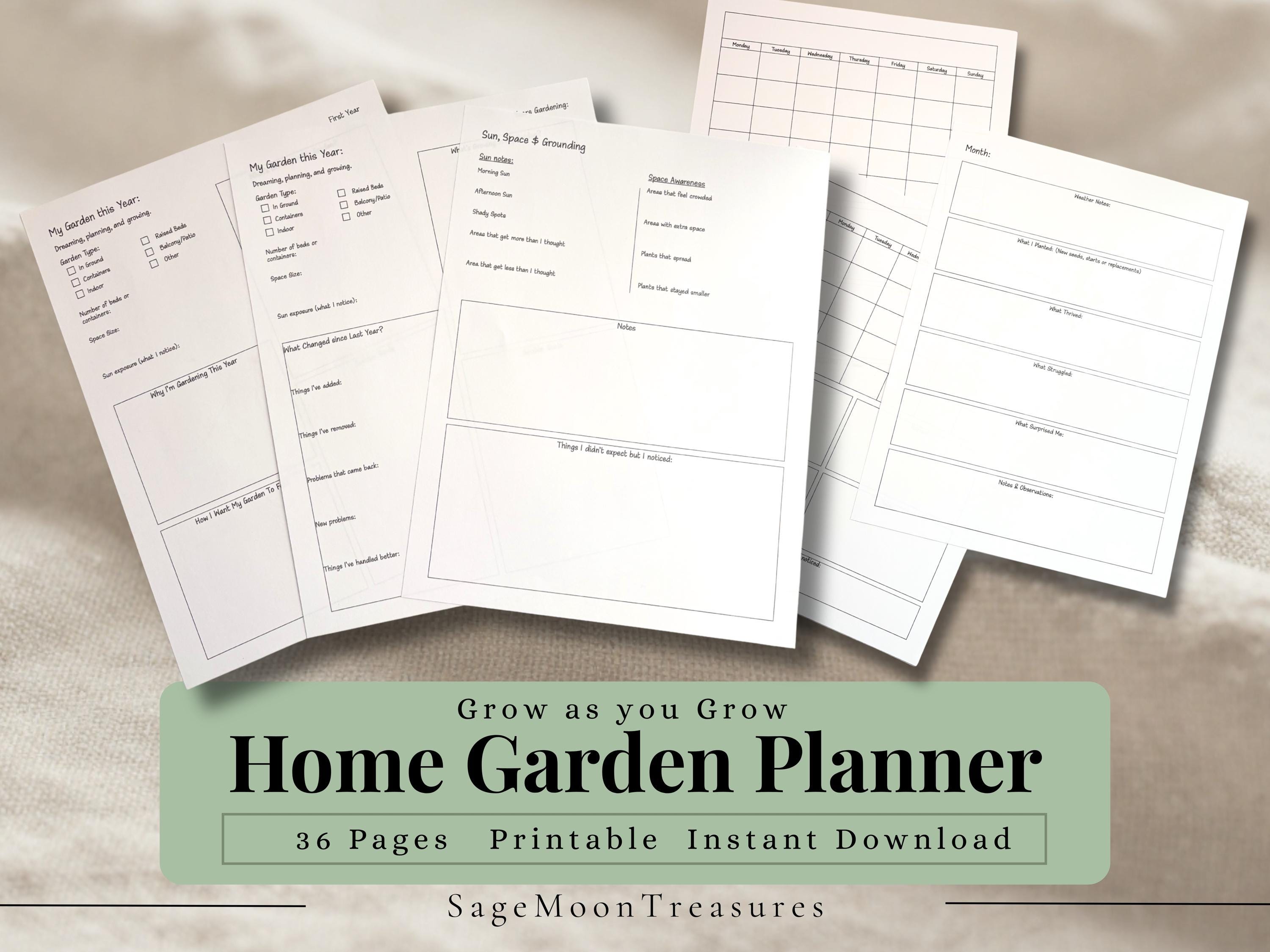 Printable Garden Planner PDF, Plant Tracker and Garden Journal ...
