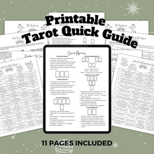Tarot Spickzettel Anfänger Druckbare Tarot Bedeutungen und Lernführer mit Schlüsselwort-Referenzseiten für Minor und Major Arcana Lernen pdf