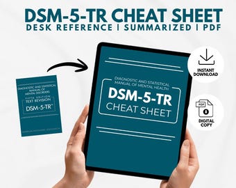 DSM-5-TR Spickzettel | Psychische Störungen Schreibtisch Referenz | Psychiatrie | Zusammengefasste Biologie eBook PDF